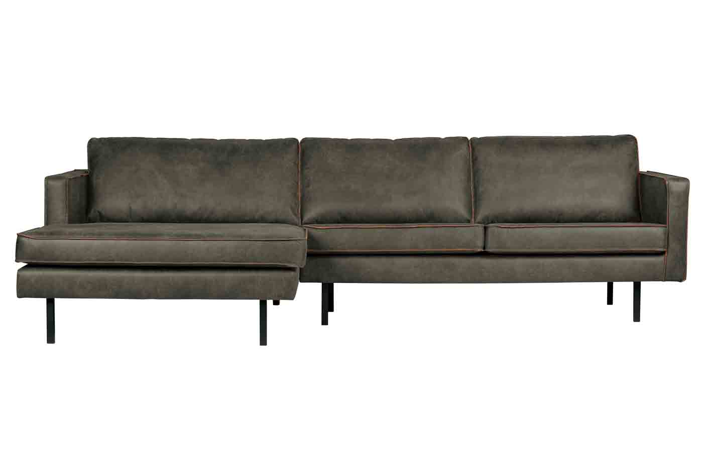Ecksofa Rodeo Chaiselongue Eco Leder, links Army