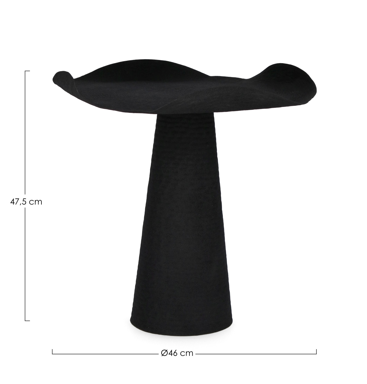 Beistelltisch Lalita aus Metall Ø 46 cm, Schwarz