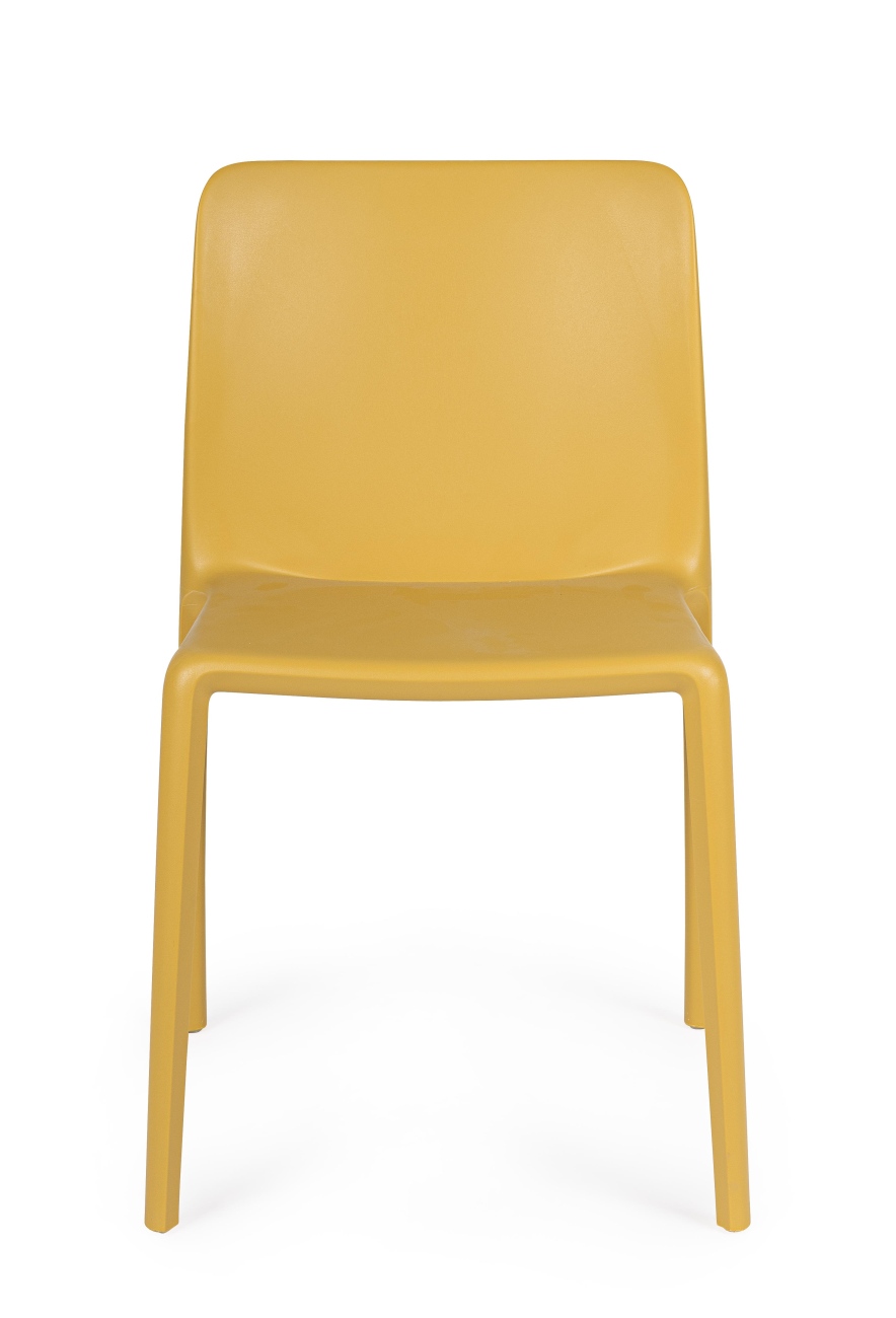 Stuhl Chloris 4er-Set aus Kunststoff, Ocker