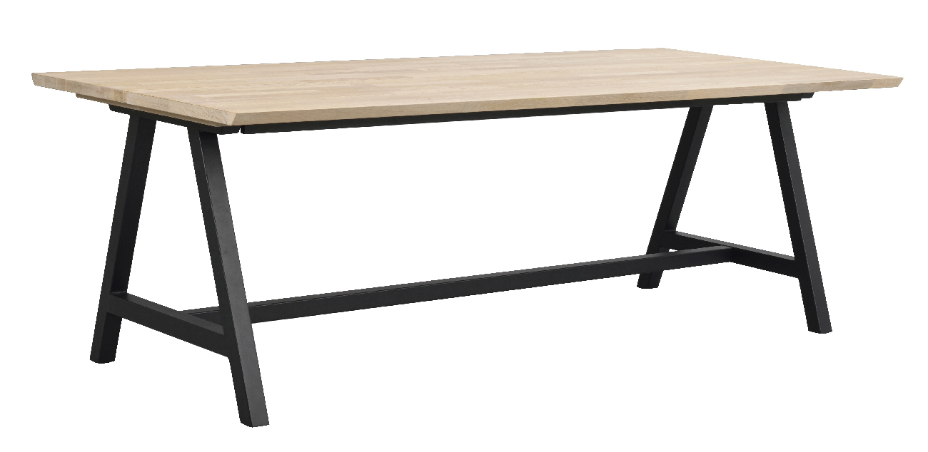 Esstisch Carradale A-Gestell Plus, Eiche Weiß pigmentiert, 220x100cm