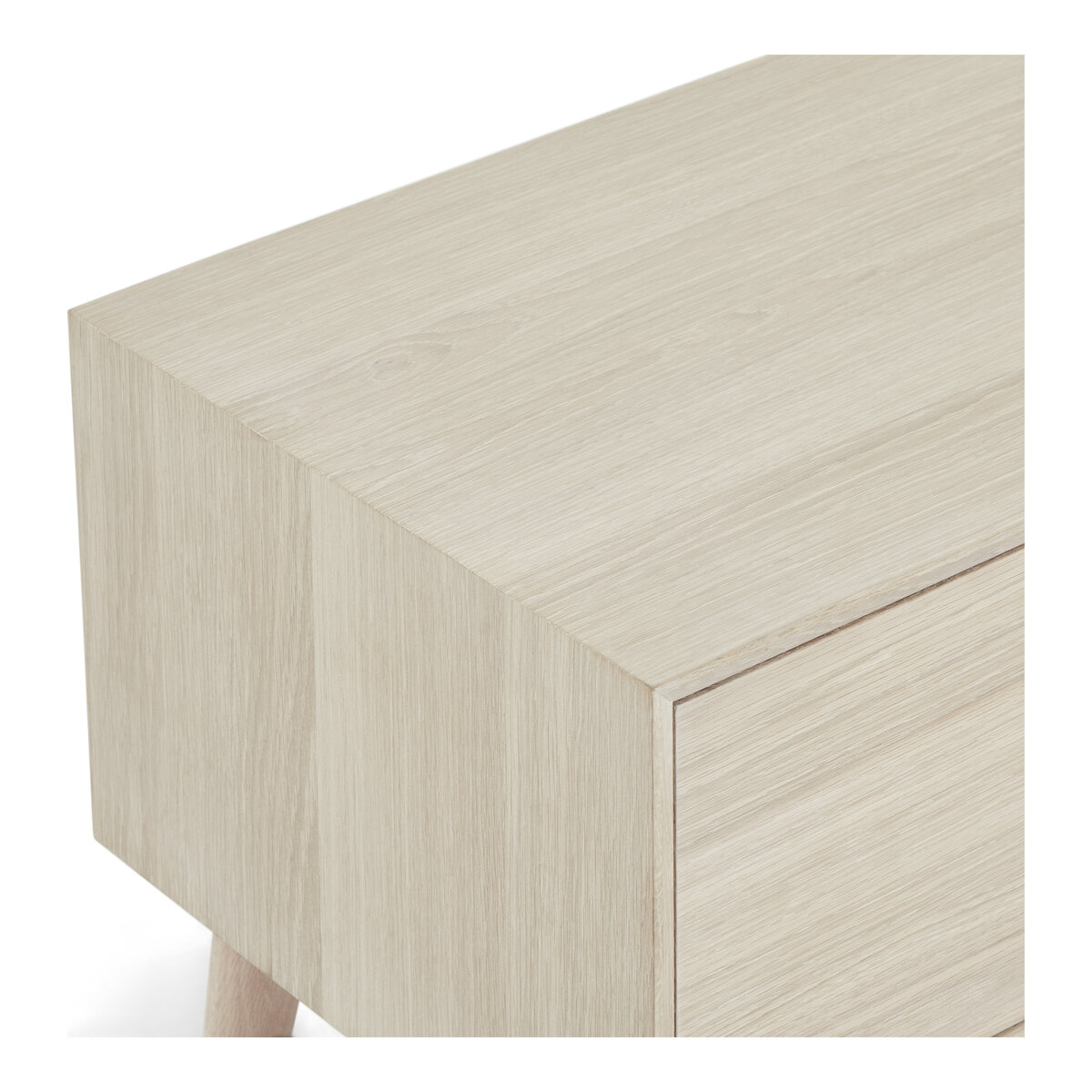 TV-Board Otaro Eiche Whitewash 160 cm - mit Türen, Schublade & Soft-Close