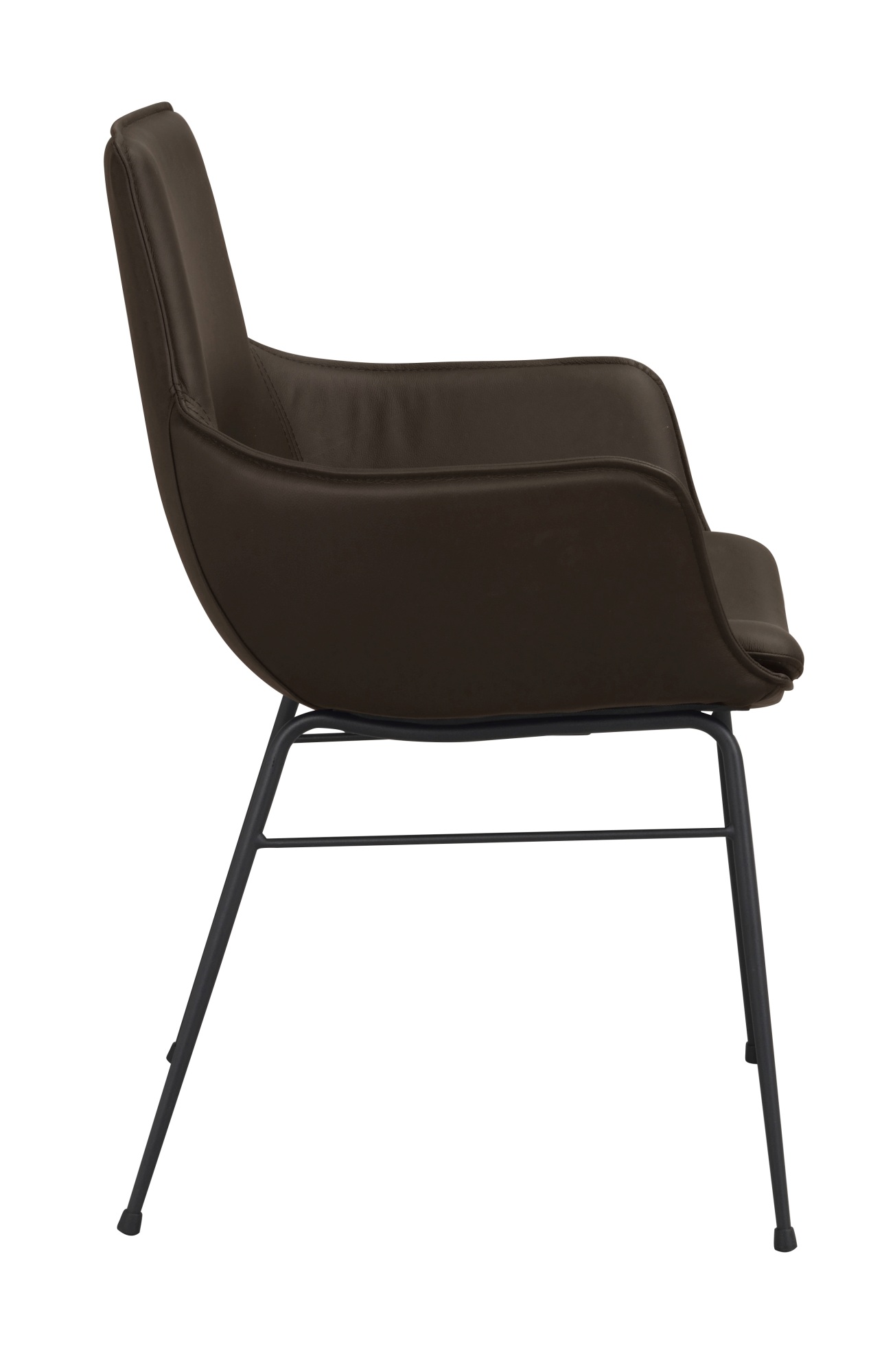 Stuhl Lowell 2er Set mit Armlehnen, Leder Braun – stilvoller Blickfang für Ihr Zuhause.