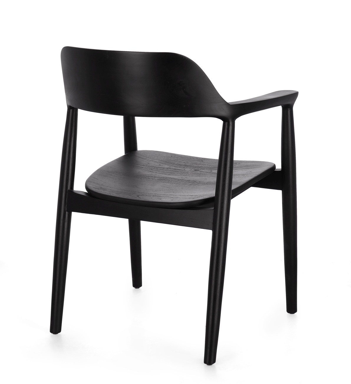 Esszimmerstuhl Idris aus Teakholz, Schwarz