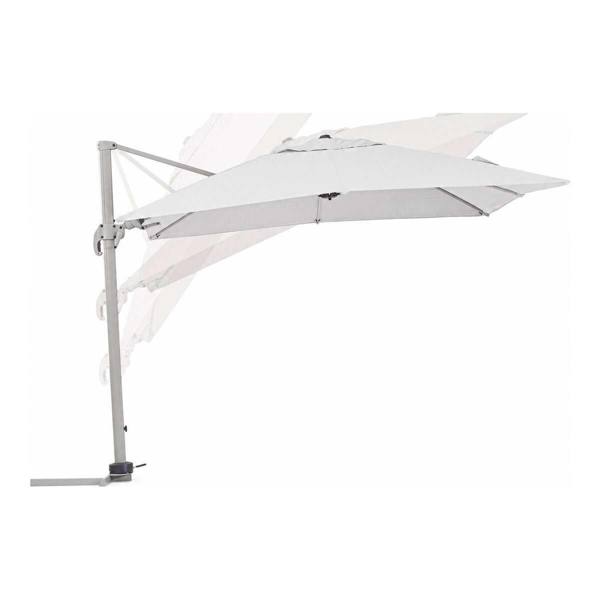 Ampelschirm Saragozza - Aluminium & Polyester-Stoff, Grau, 3x3 m