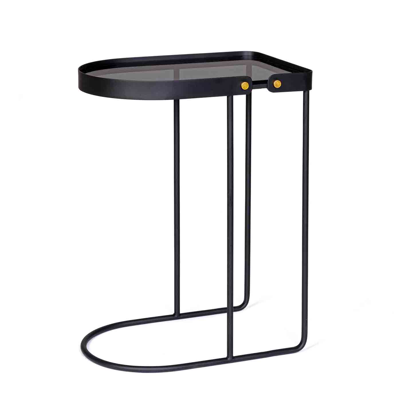 Beistelltisch Zeina aus Metall mit Glasplatte Beistelltisch Zeina aus Metall mit Glasplatte