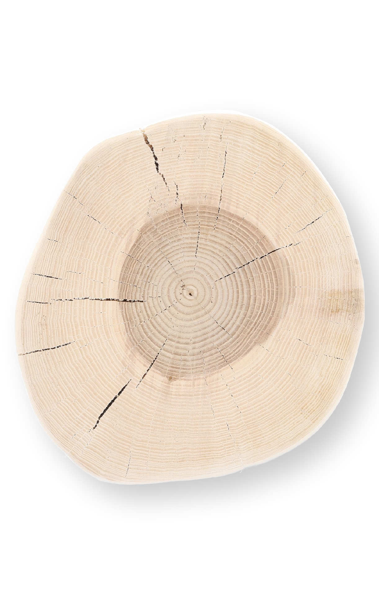 Jan Kurtz Beistelltisch Block rund Kernesche massiv weiss