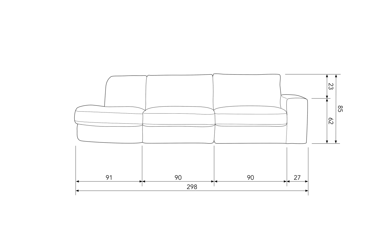 Das Sofa Family überzeugt mit seinem modernen Design. Gefertigt wurde es aus Webstoff, welches einen Anthrazit Farbton besitzt. Das Gestell ist aus Holz und hat eine schwarze Farbe. Das Sofa besitzt eine Sitzhöhe von 44 cm.