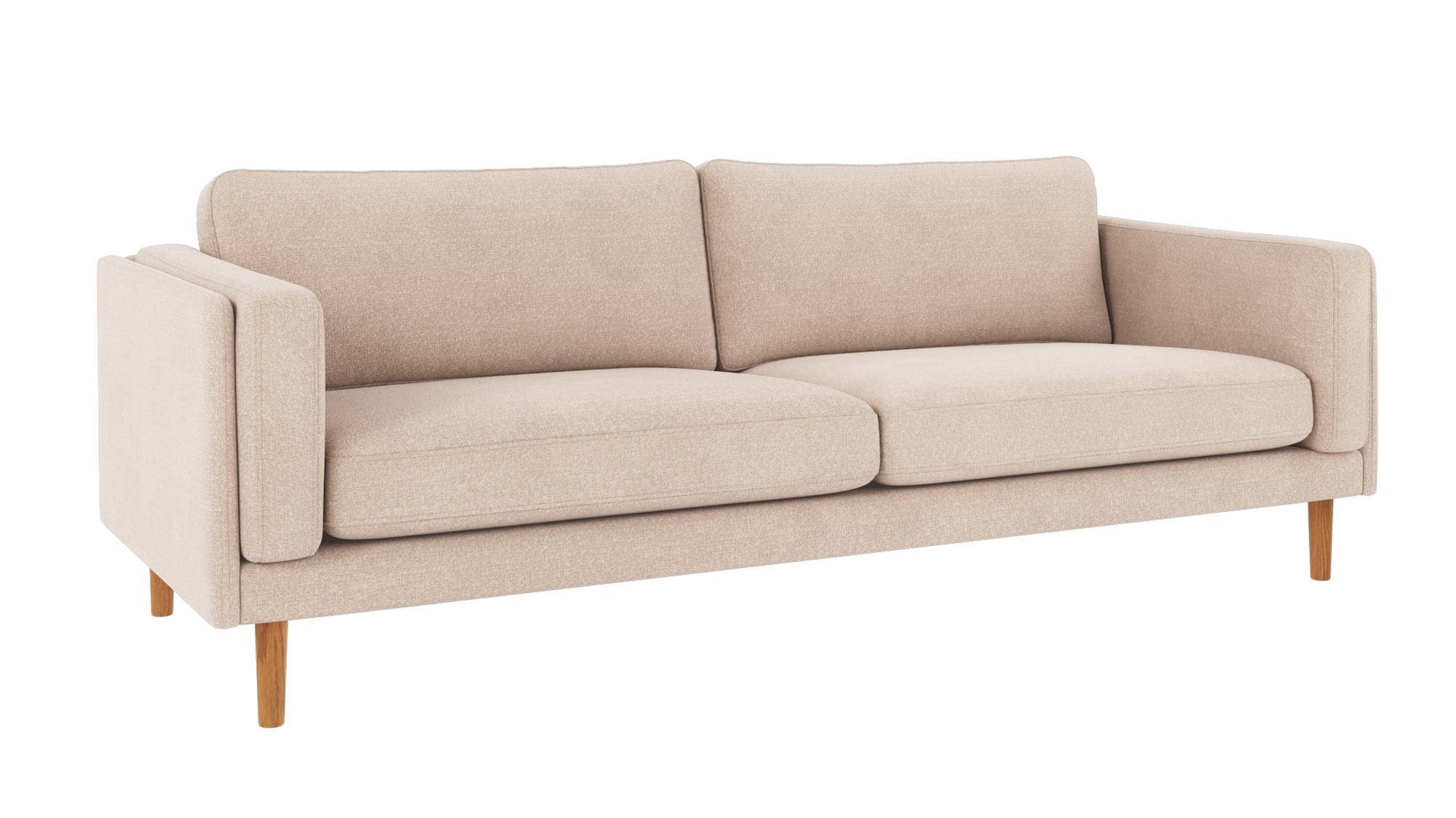 Sofa Braden 3-Sitzer, Beine Eiche, Bezug Rita Hellbeige – überzeugt mit zeitlosem Stil. Sofa Braden 3-Sitzer, Beine Eiche, Bezug Rita Hellbeige