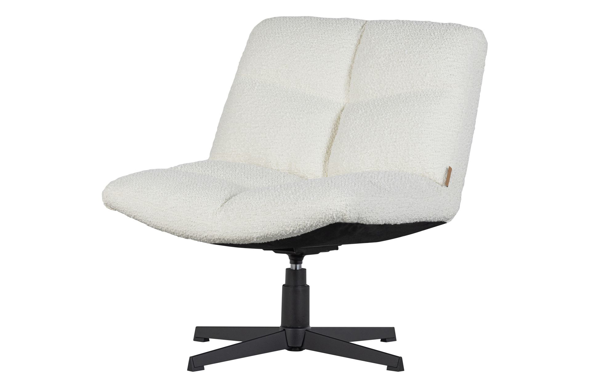 Der Drehsessel Vinny überzeugt mit seinem modernen Design. Die Drehfunktion ist ein tolles Extra, dadurch steht einem entspannten Tag nichts mehr im Wege. Die Farbe des Sessels ist Weiß.