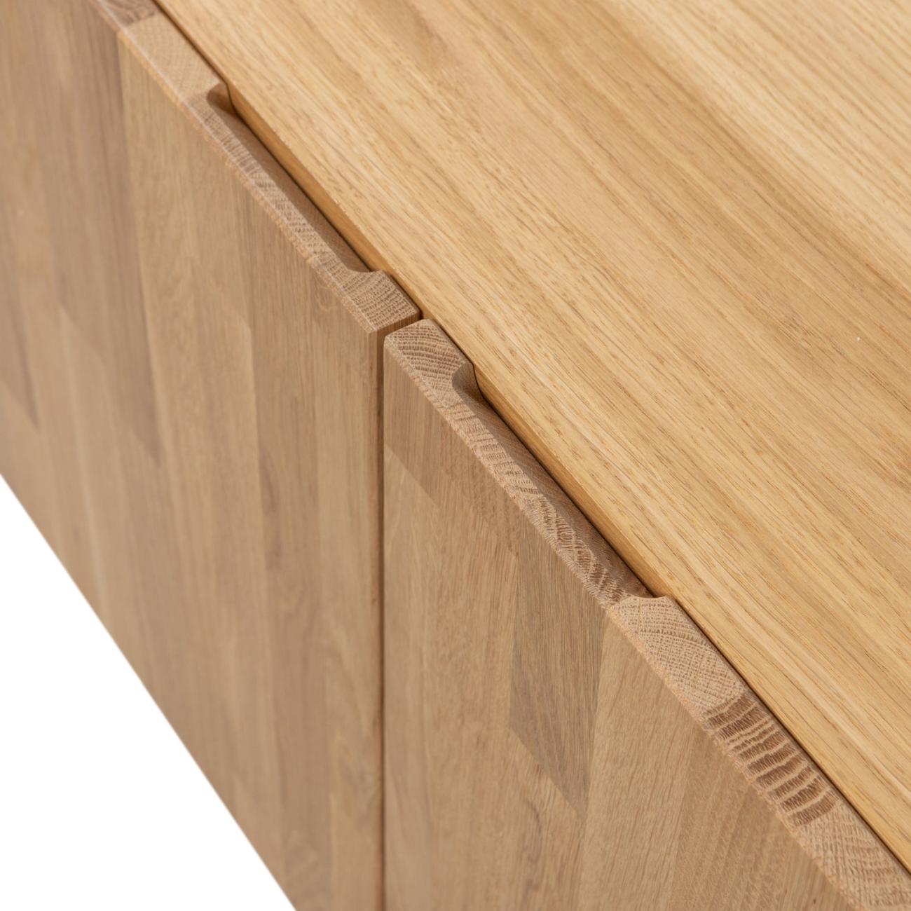 TV Board Bono Gravure aus Eichenholz 180 cm, Natur