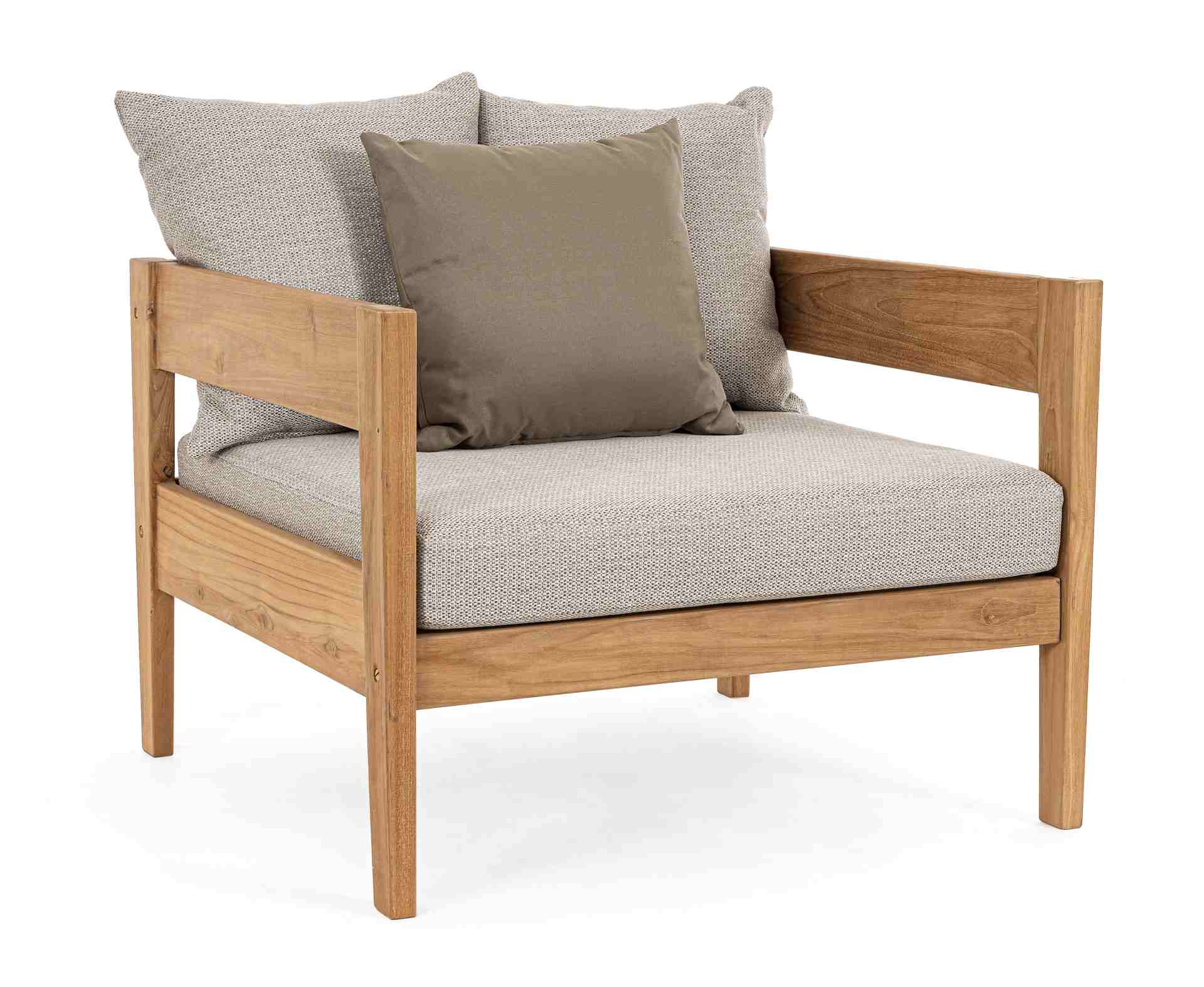 Gartensessel Kobo aus Teakholz, Hellgrau Gartensessel Kobo aus Teakholz, Hellgrau