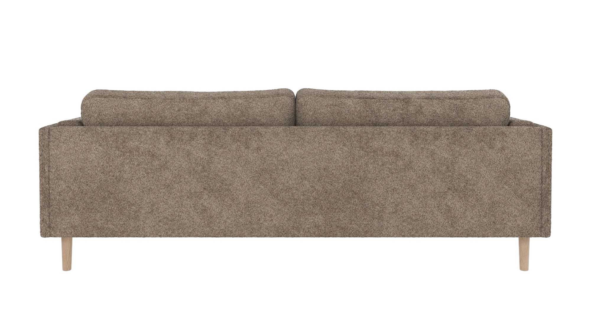 Design trifft Funktion: Sofa Braden 3-Sitzer, Beine Weiß pigmentiert, Bezug Anna Dunkelbeige.