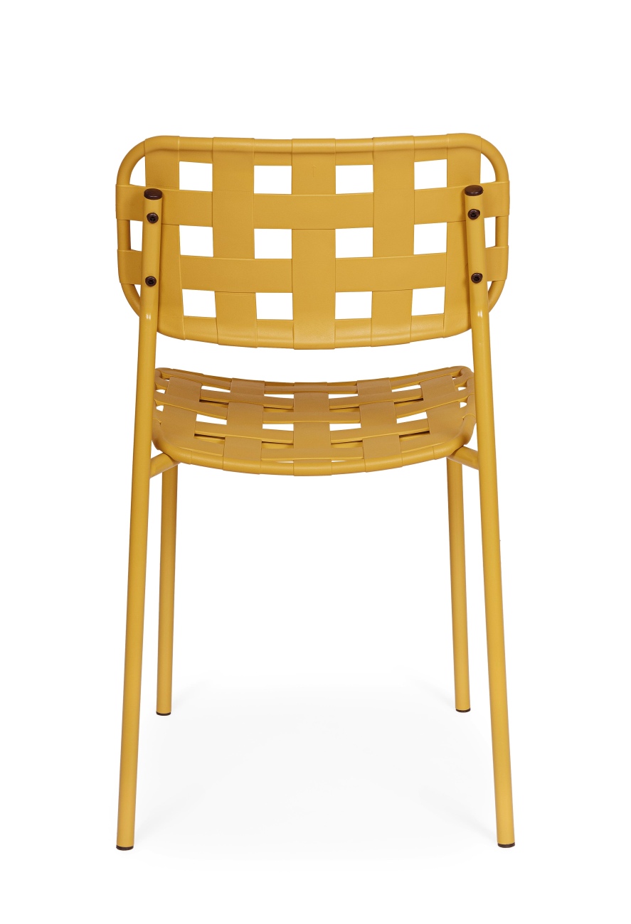 Gartenstuhl Clover aus Metall, Ocker