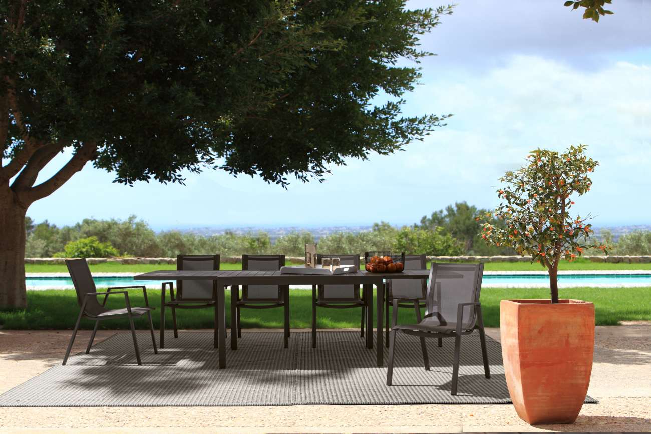 Gartenesstisch Pelagius 135-270x90 cm, Coffee