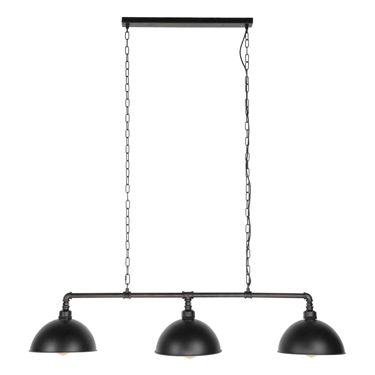 Hängeleuchte Frohre, 3-flammig - Metall Schwarz, Rohrdesign, inkl. LED Hängeleuchte Frohre, 3-flammig - Metall Schwarz, Rohrdesign, inkl. LED