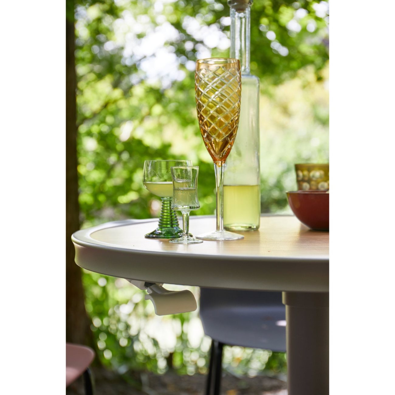 Gartenbartisch Jeppe aus Aluminium, Braun / Grau