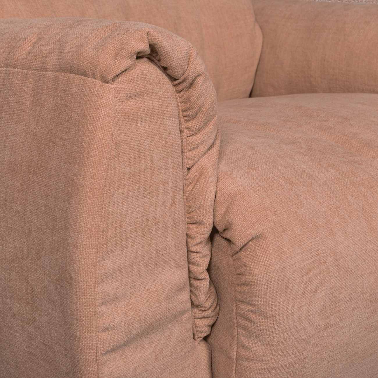 Drehsessel Baggy aus Chenille-Stoff, Altrosa