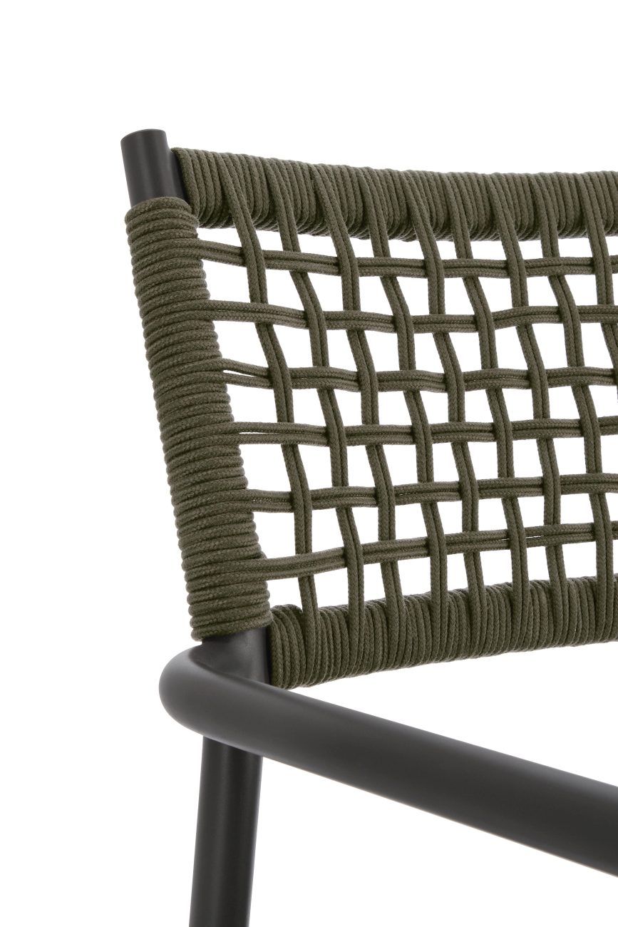 Gartenstuhl Caleta aus Aluminium, Grün / Anthrazit