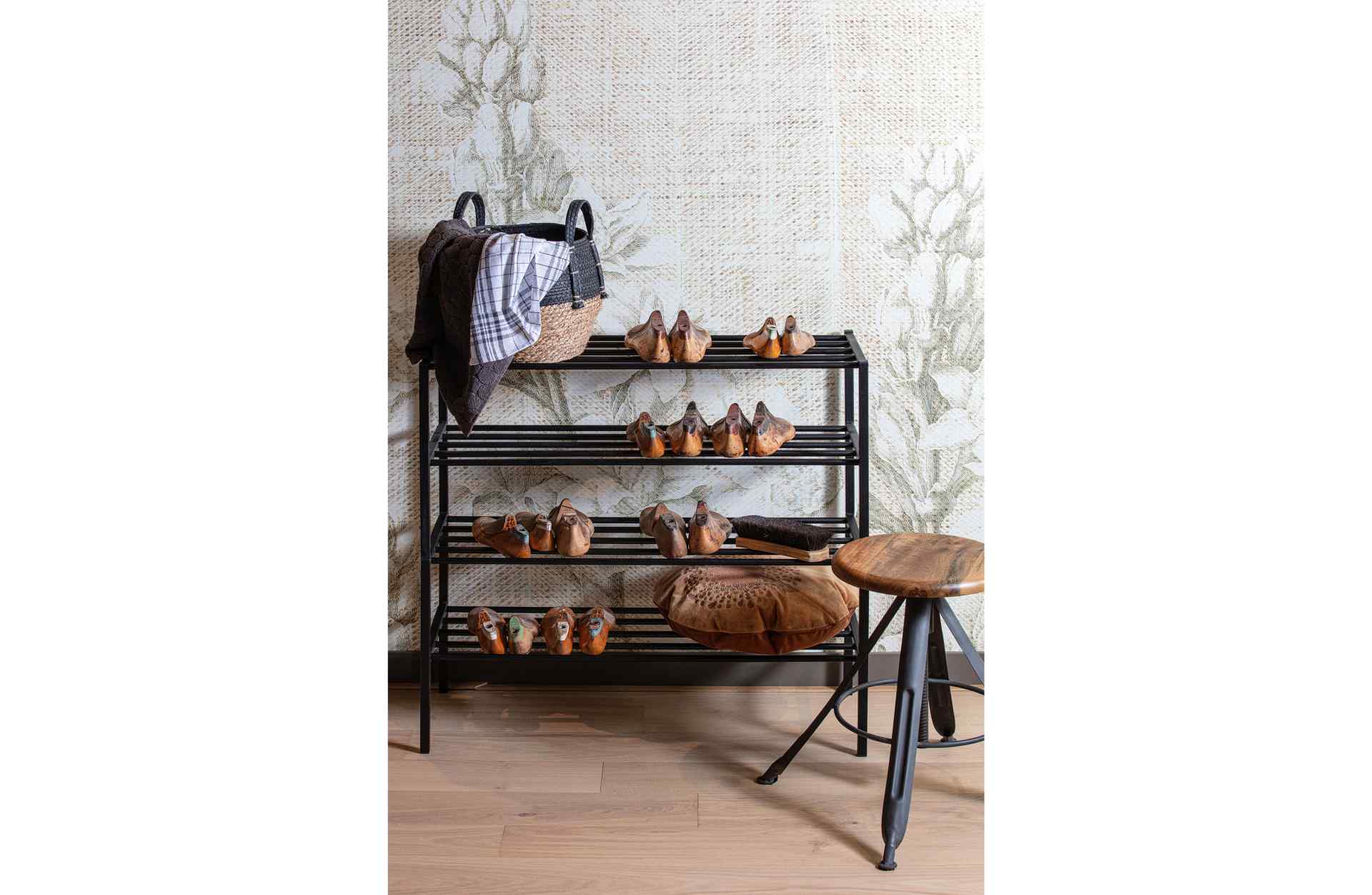 Schuhregal Ferro aus Metall, Schwarz