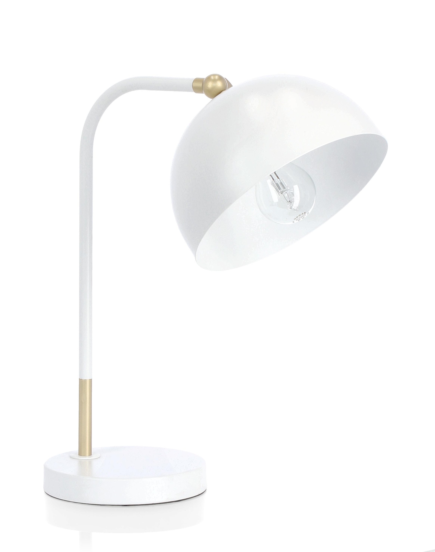 Tischleuchte Glasgow aus Metall, Weiß Tischleuchte Glasgow aus Metall, Weiß