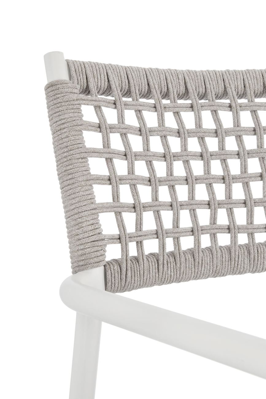 Gartenstuhl Caleta aus Aluminium, Hellgrau / Weiß