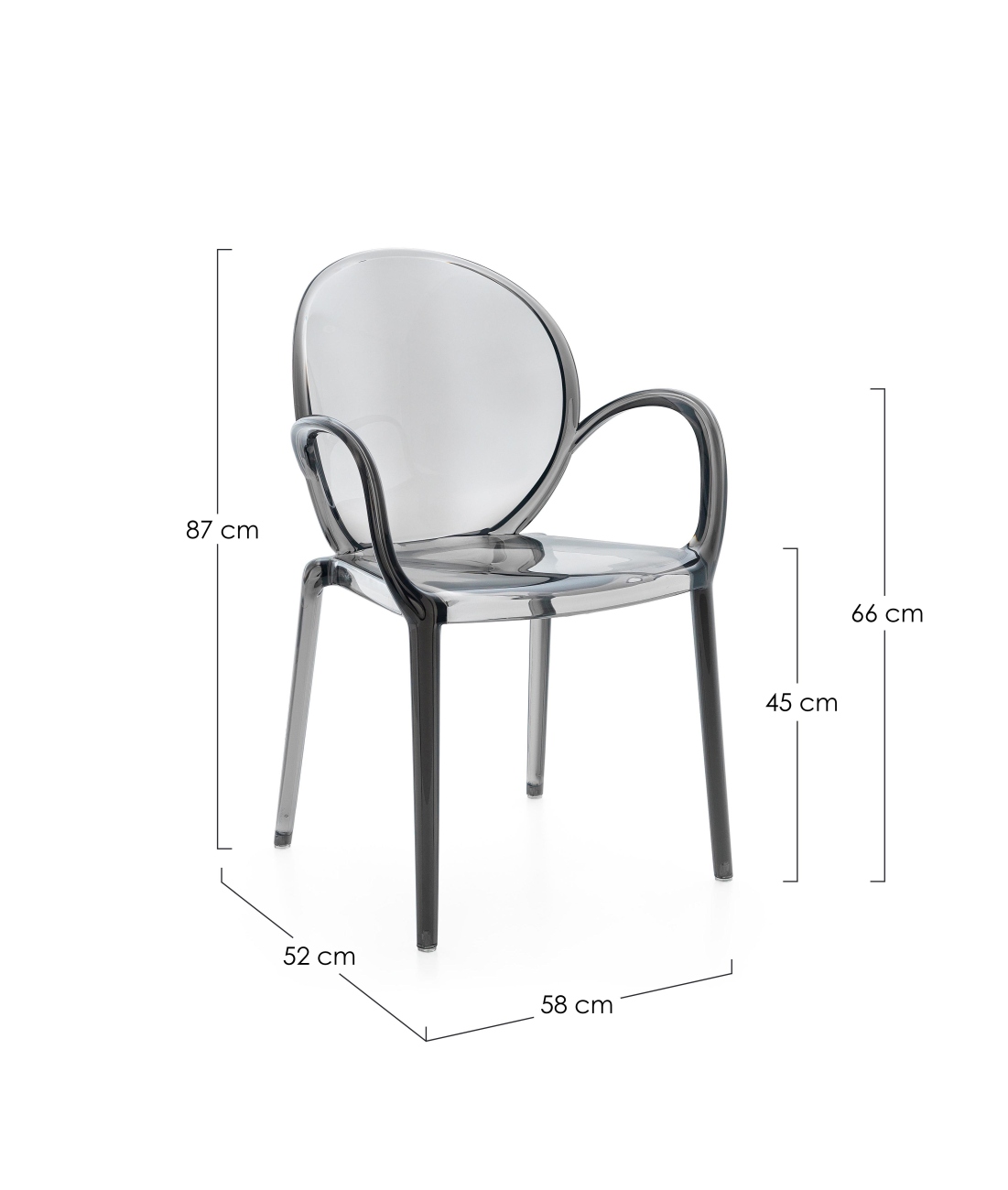 Gartenstuhl Camilla 4er-Set mit Armlehne, Grau