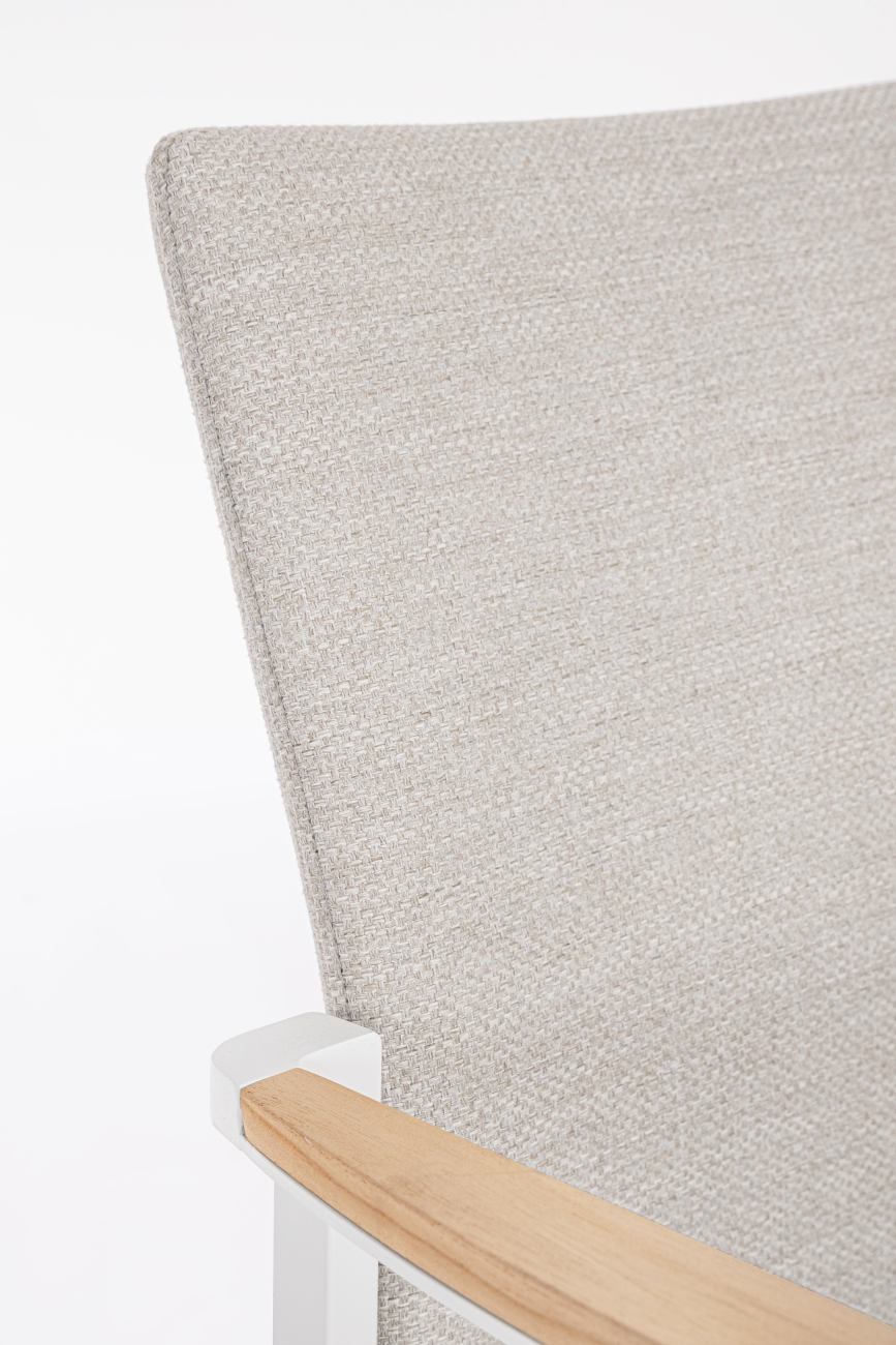 Gartenstuhl Jalisco mit Teakholz Armlehnen, Beige