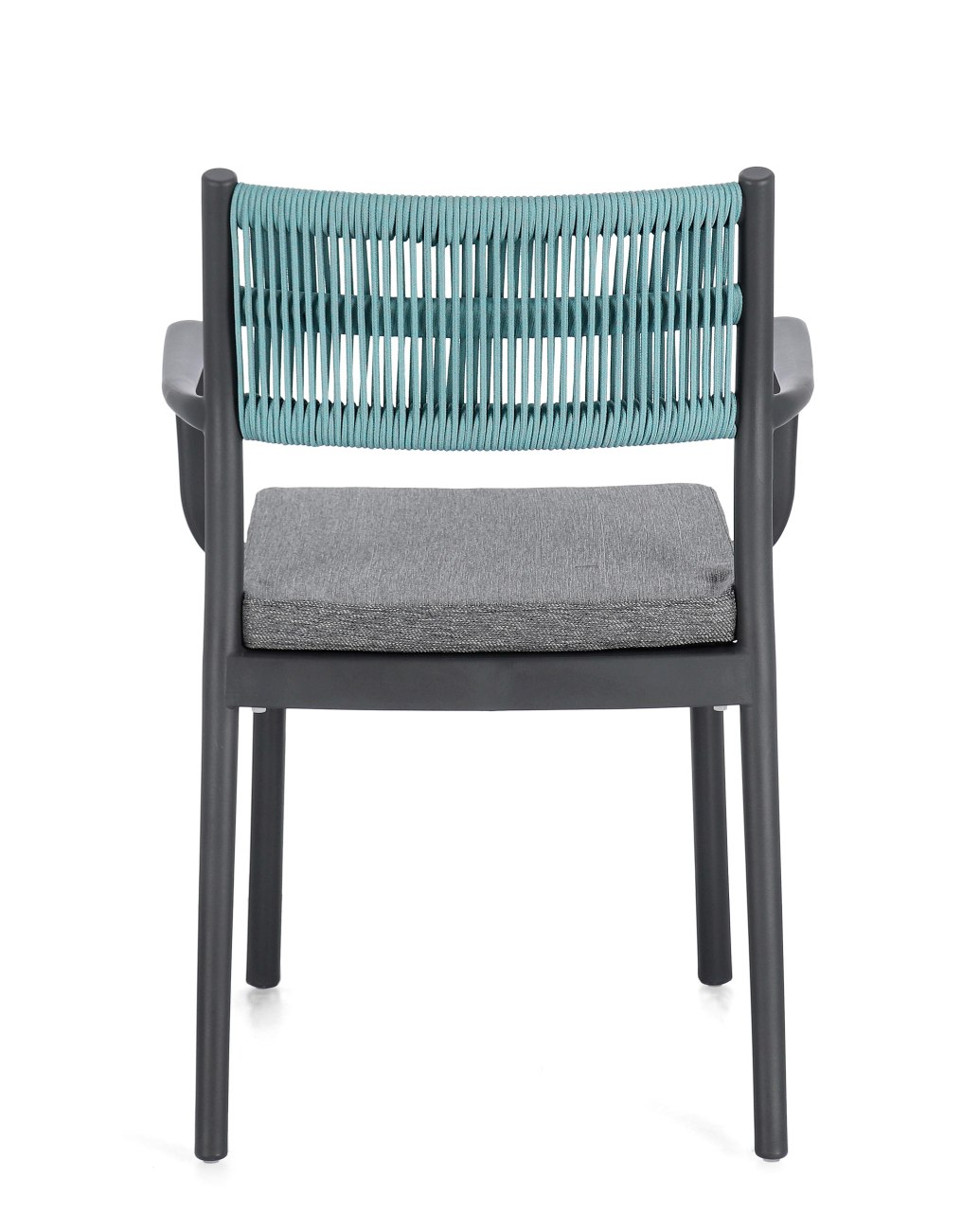 Gartenstuhl Alvin mit Armlehne, Anthrazit / Avio