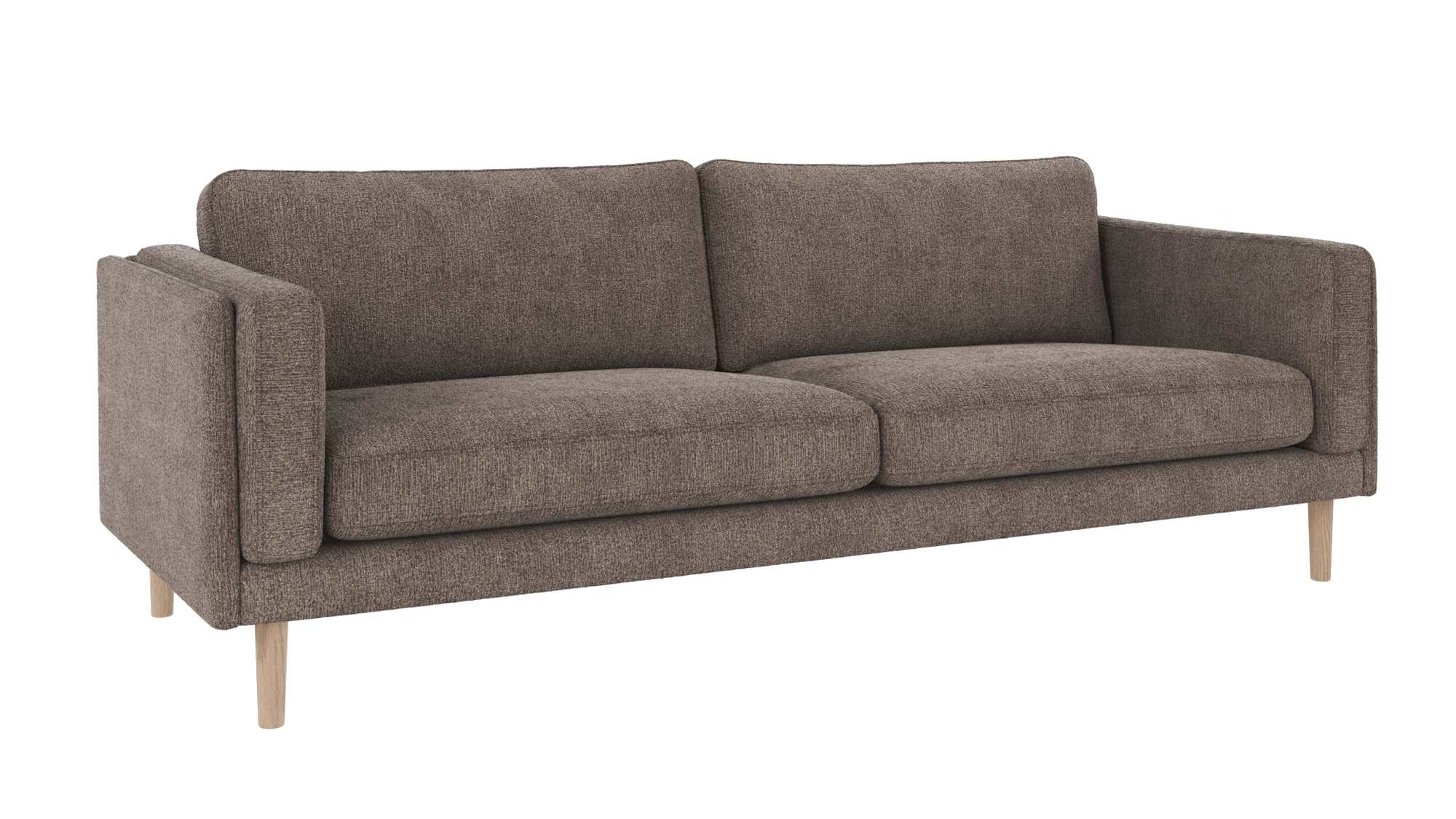 Sofa Braden 3-Sitzer, Beine Weiß pigmentiert, Bezug Greg Dunkelbeige