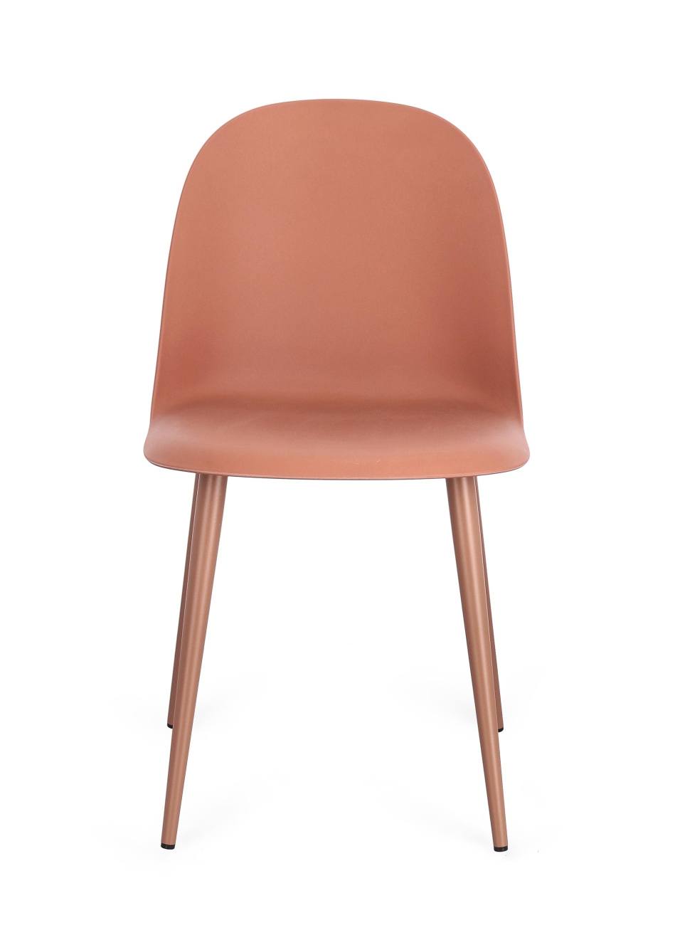 Esszimmerstuhl Ella 4er-Set aus Kunststoff, Rot