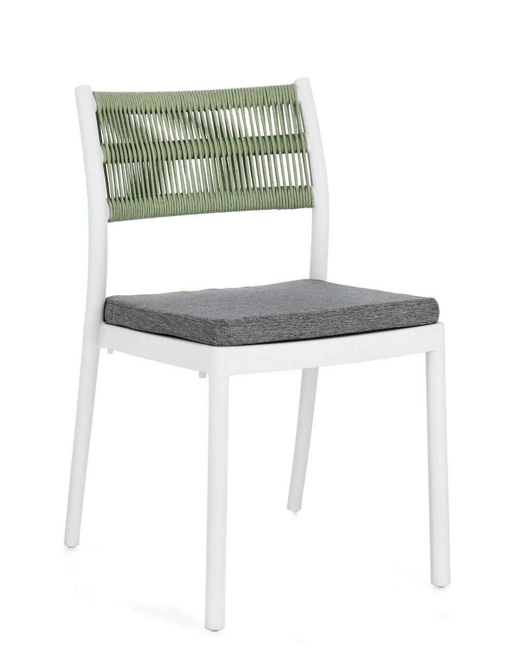 Gartenstuhl Alvin aus Metall, Weiß / Grün Gartenstuhl Alvin aus Metall, Weiß / Grün