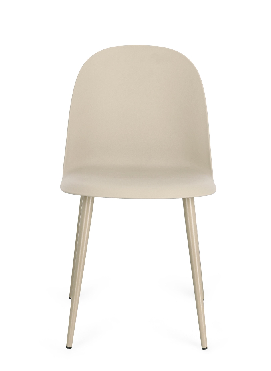 Esszimmerstuhl Ella 4er-Set aus Kunststoff, Beige