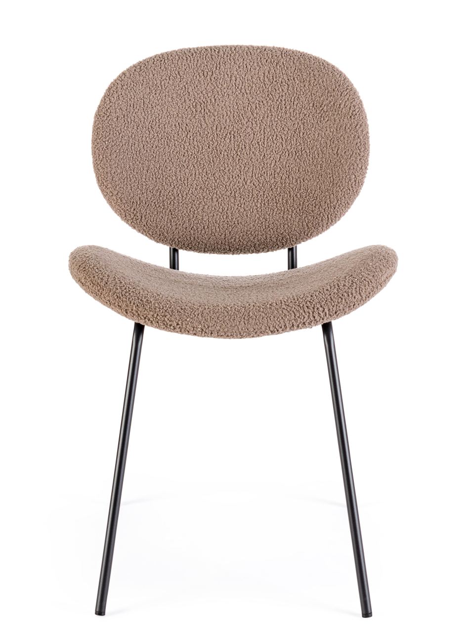 Esszimmerstuhl Maddie aus Boucle-Stoff, Braun