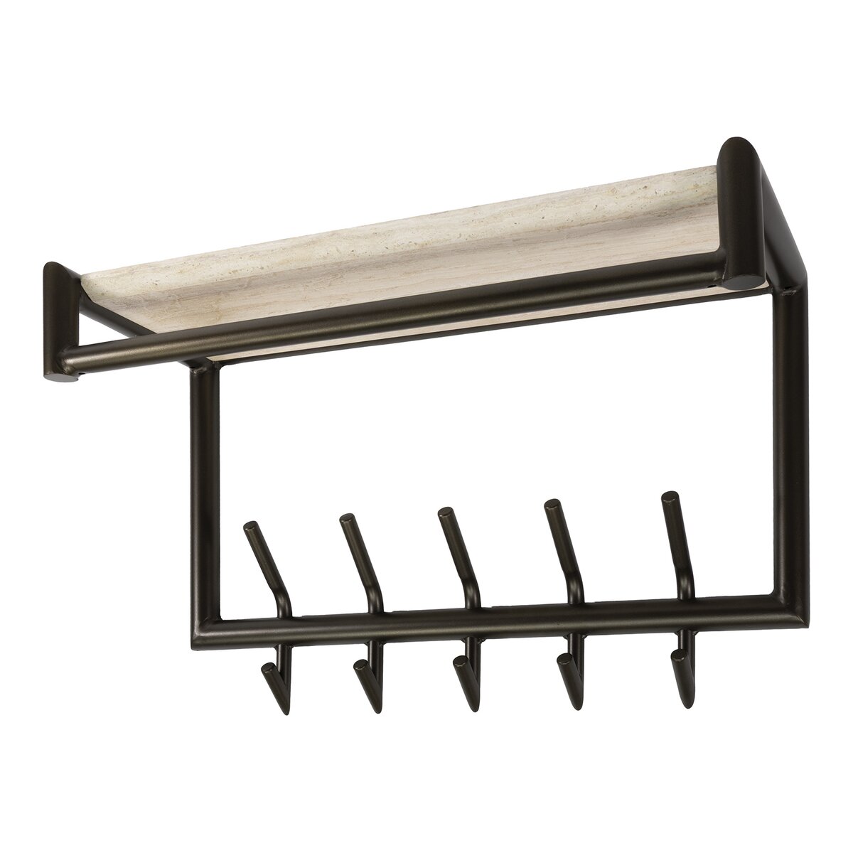 Garderobe Aret mit Kleiderstange, Hutablage und 5 Haken, 65 cm