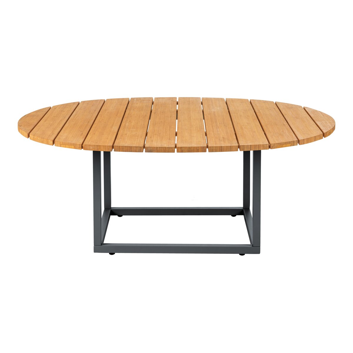 Gartencouchtisch Olive - Aluminium & Bambus, 110x80 cm, Anthrazit/Natur