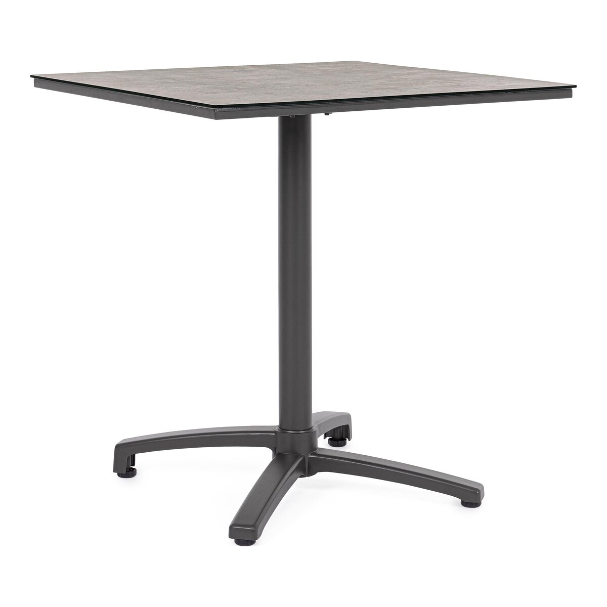 Garten-Bistrotisch Claret - Aluminium Anthrazit, HPL Grau Dunkel, 70 x 70 cm