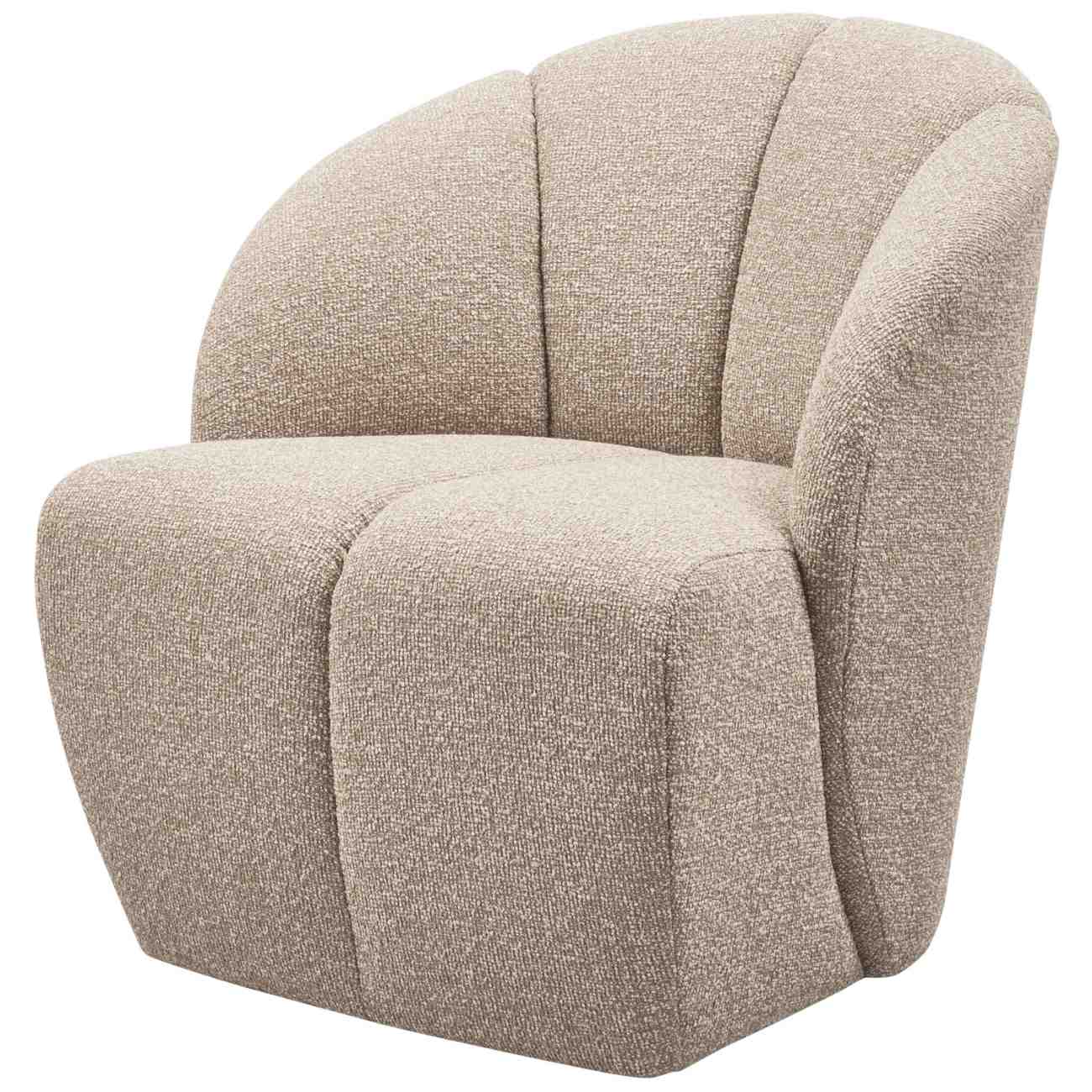 Drehsessel Mojo aus Boucle-Stoff, Beige Drehsessel Mojo aus Boucle-Stoff, Beige