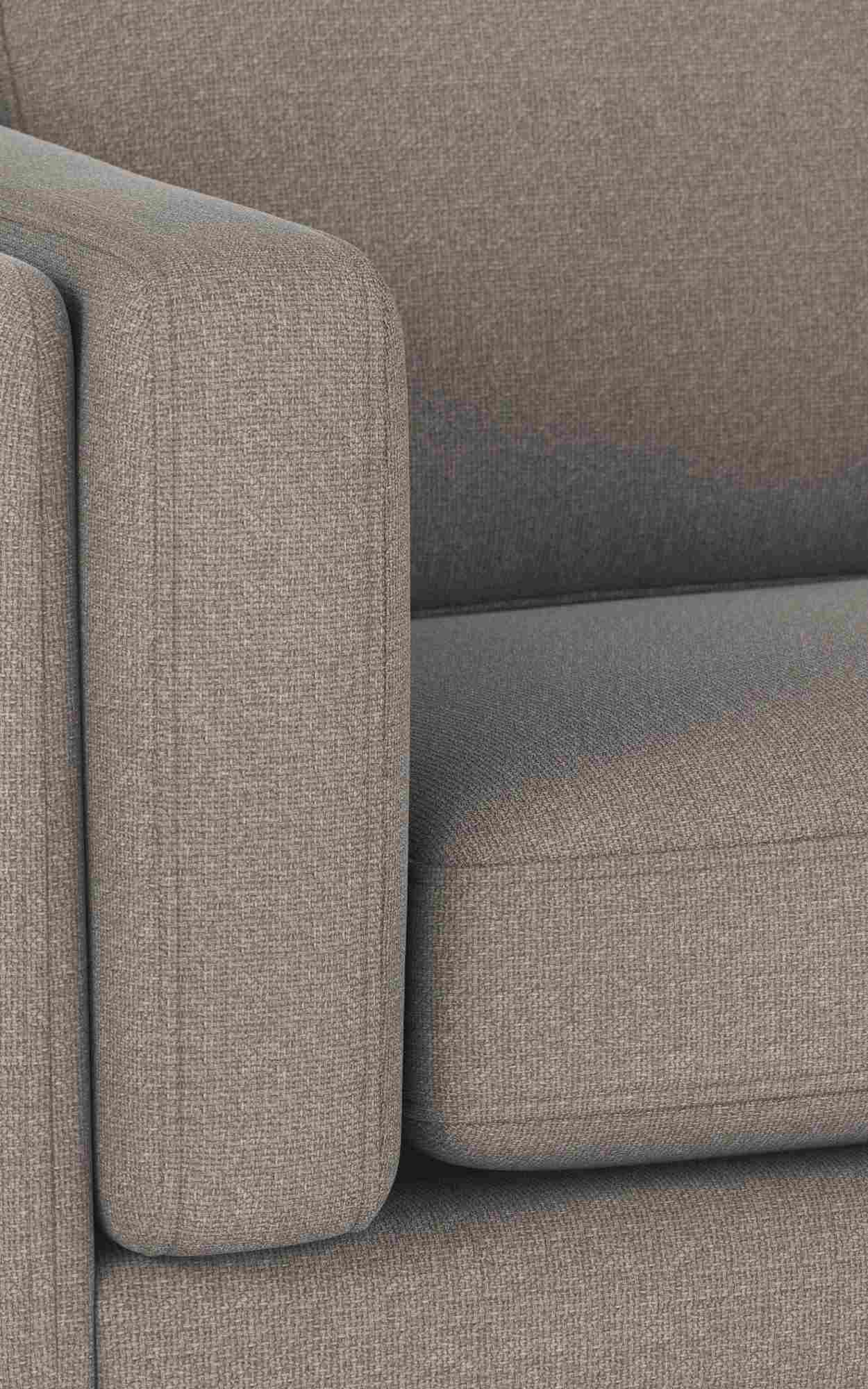 Sofa Braden 3-Sitzer, Beine Eiche, Bezug Rita Hellgrau – überzeugt mit zeitlosem Stil.