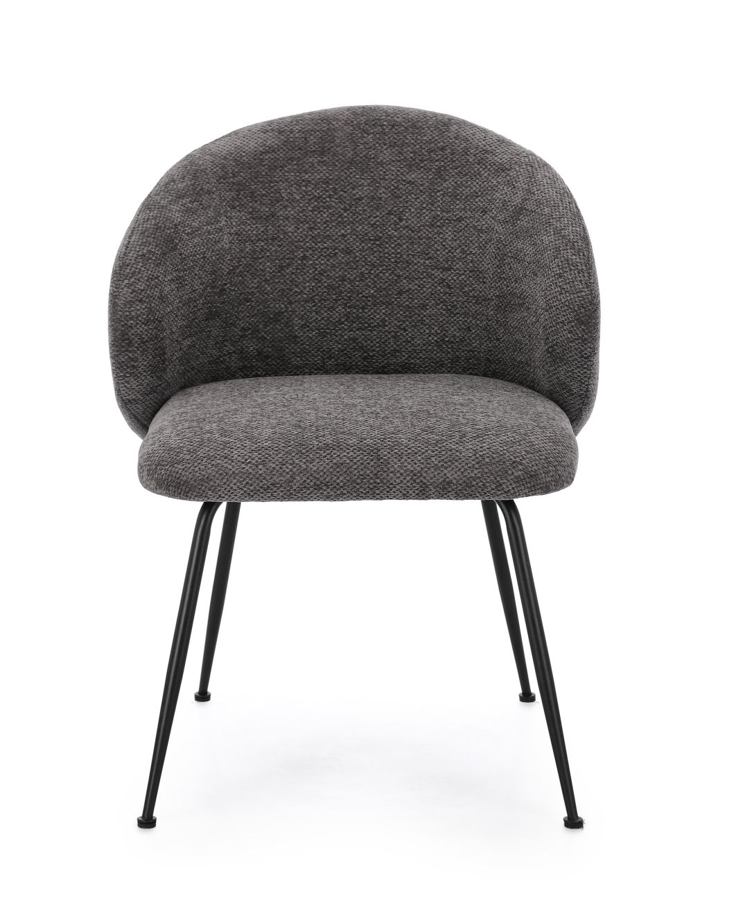 Esszimmerstuhl Gesien aus Chenille-Stoff, Dunkelgrau