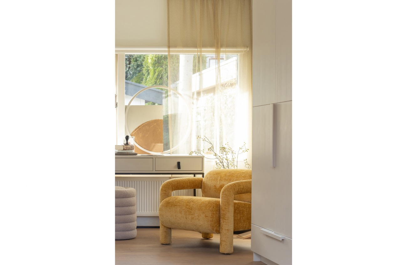 Sessel Lenny aus Samt, Gelb