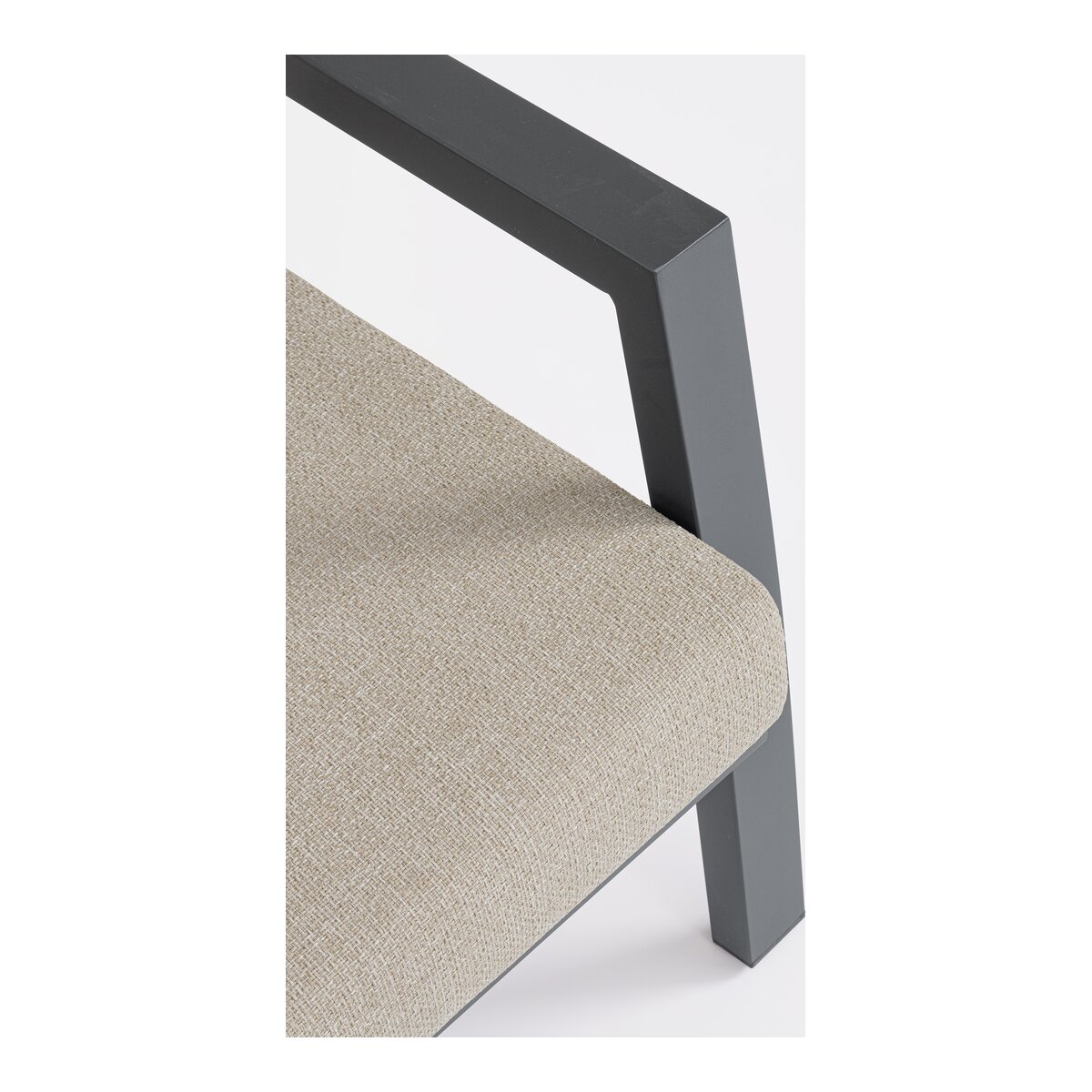 Gartenecksofa Flaminio - Aluminium Anthrazit, Olefin-Stoff Taupe