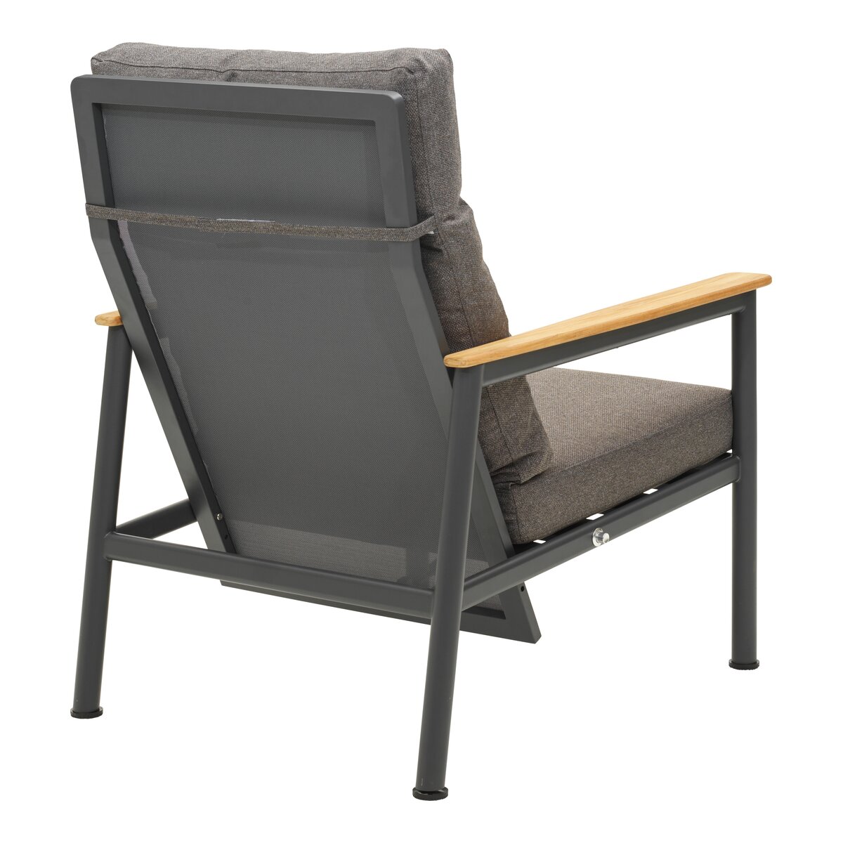 Gartensessel Gordon Anthrazit - Aluminium & Outdoor-Stoff, verstellbare Lehne