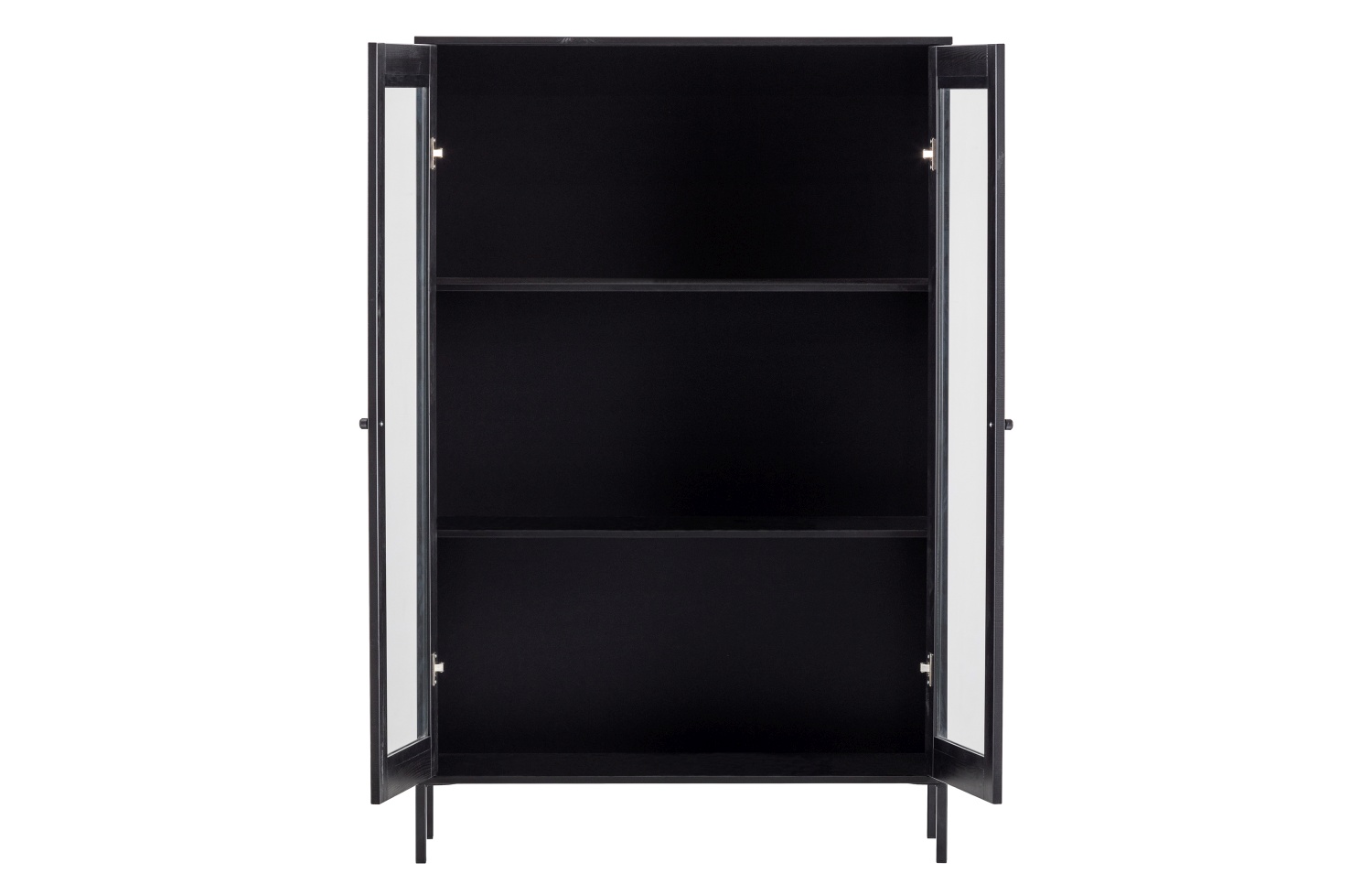 Vitrine Xam aus Kiefernholz, Schwarz