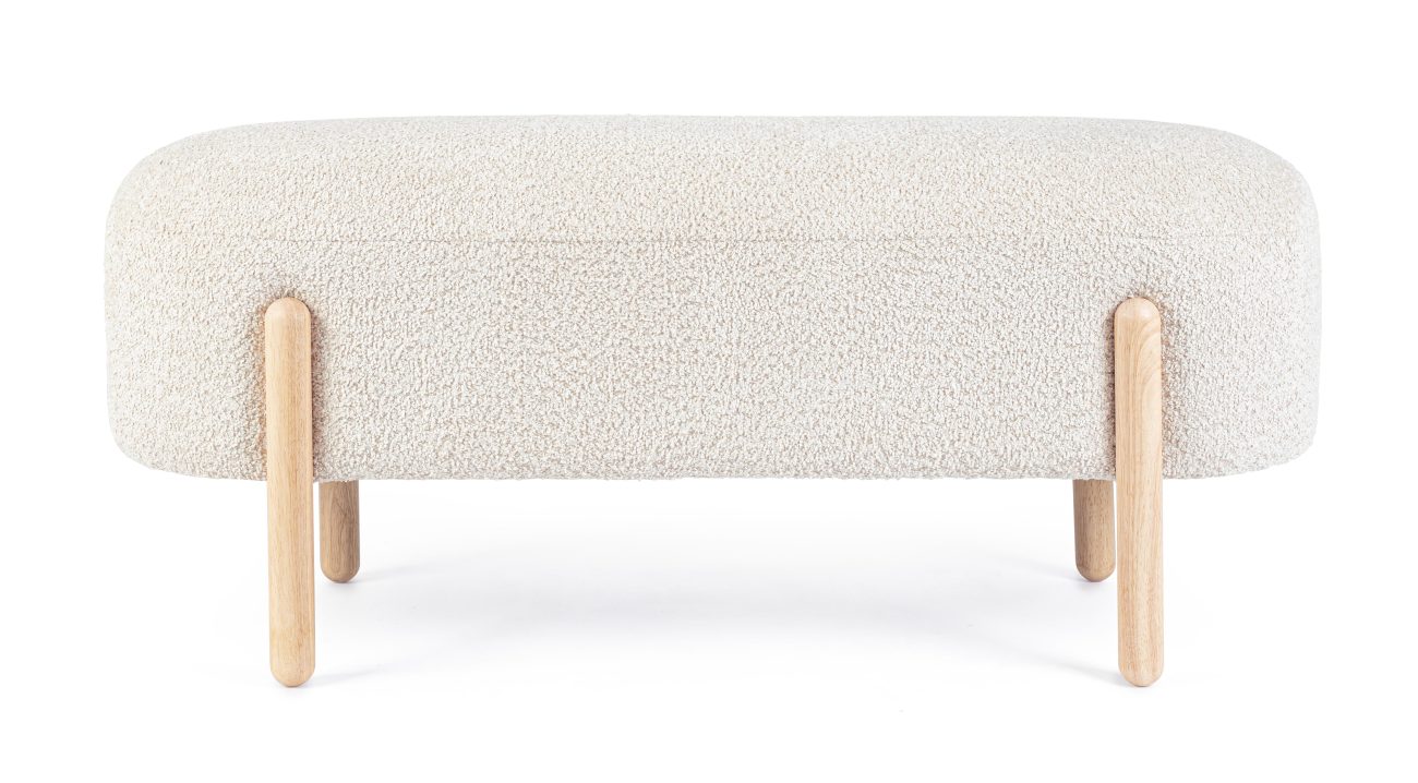 Bank Dayla aus Boucle-Stoff, Natur