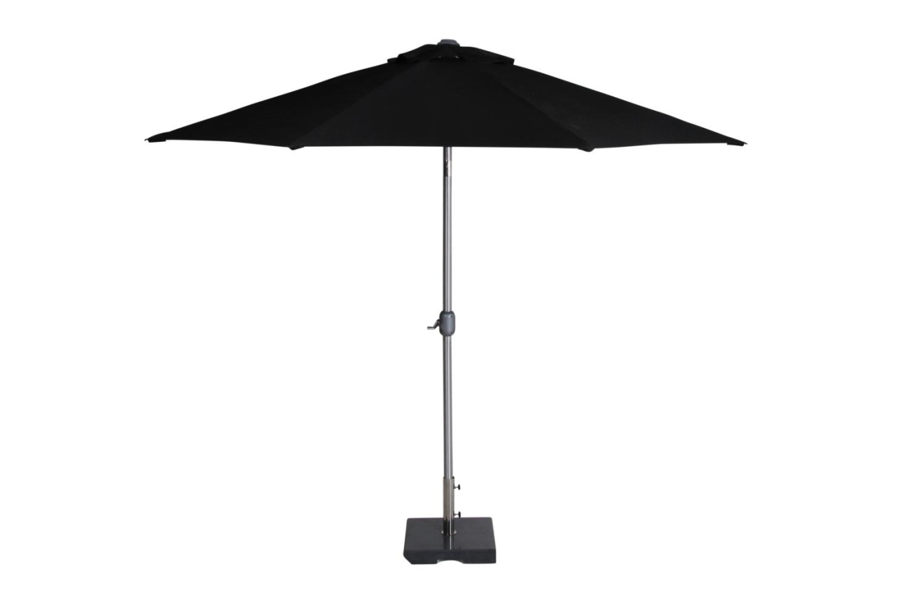 Der Sonnenschirm Andria überzeugt mit seinem modernen Design. Gefertigt wurde er aus Olefin-Stoff, welcher einen schwarzen Farbton besitzt. Das Gestell ist aus Metall und hat eine silberne Farbe. Der Schirm hat einen Durchmesser von 300 cm.