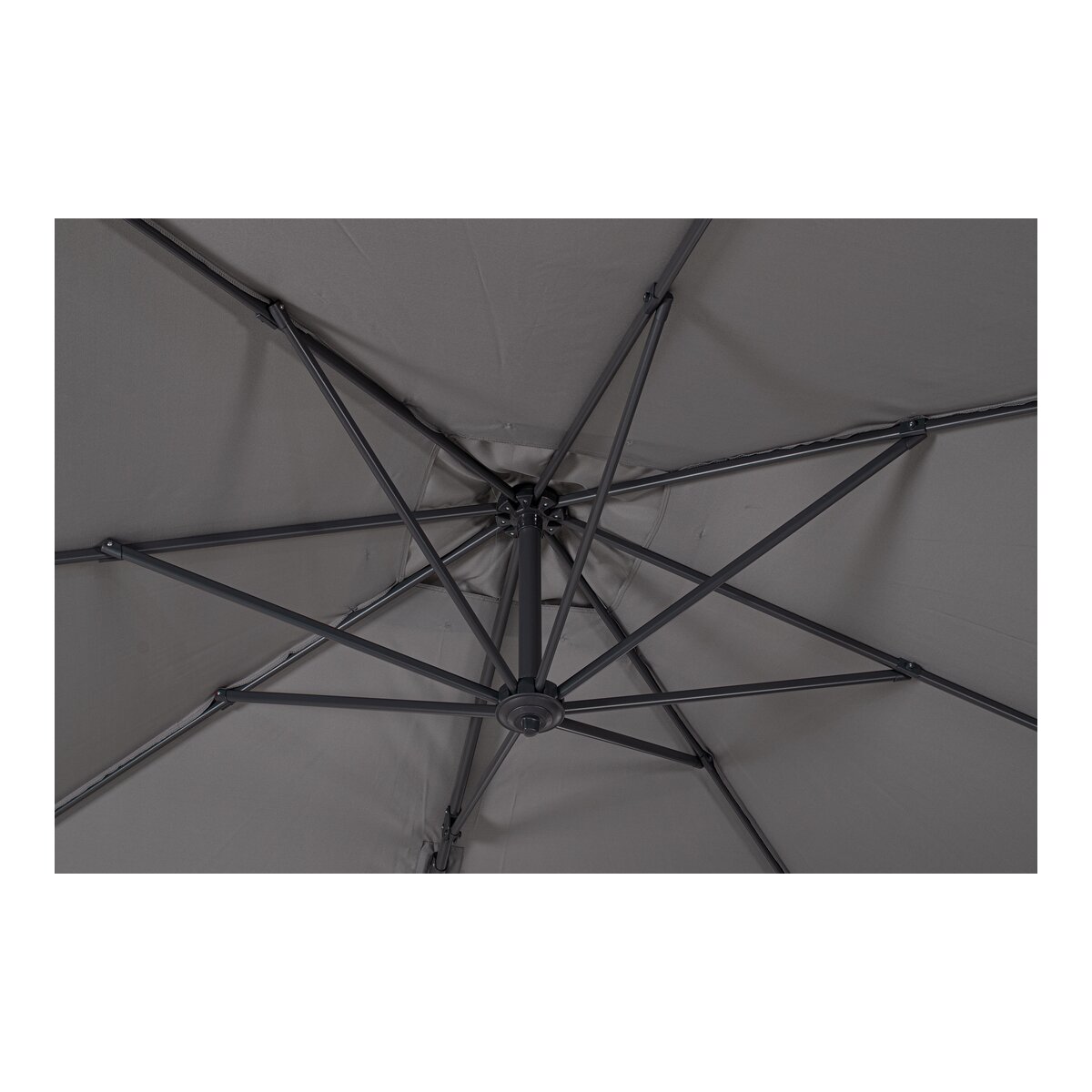 Ampelschirm Siviglia - Aluminium Anthrazit, Polyester-Stoff Dunkelgrau, 3x3 m