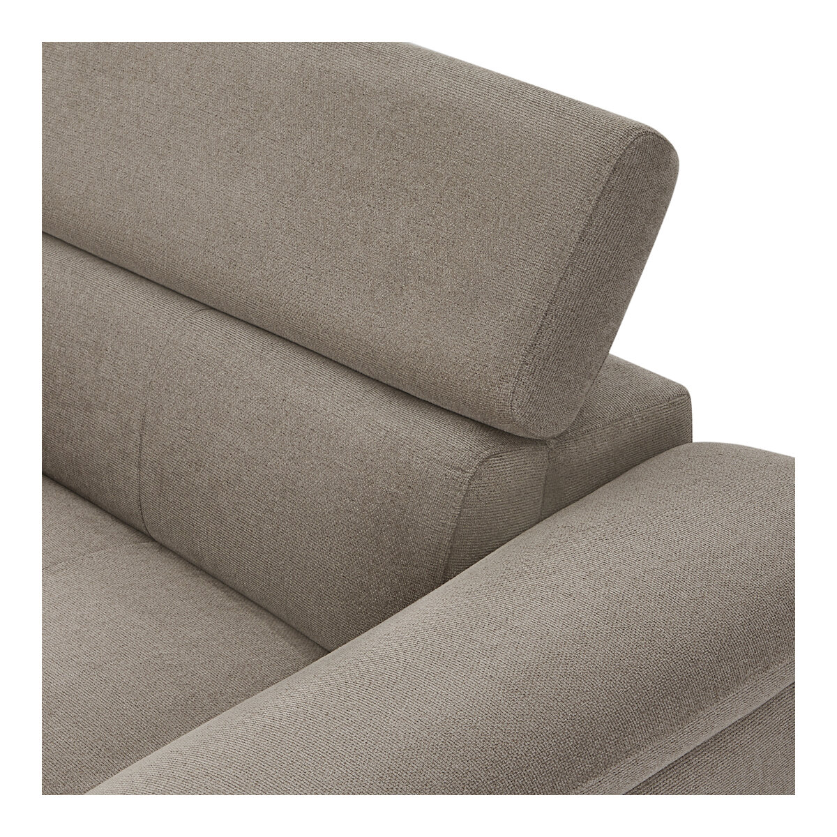 Ecksofa Sibet Rechts Taupe - mit OEKO-TEX Bezug & Kopfstütze