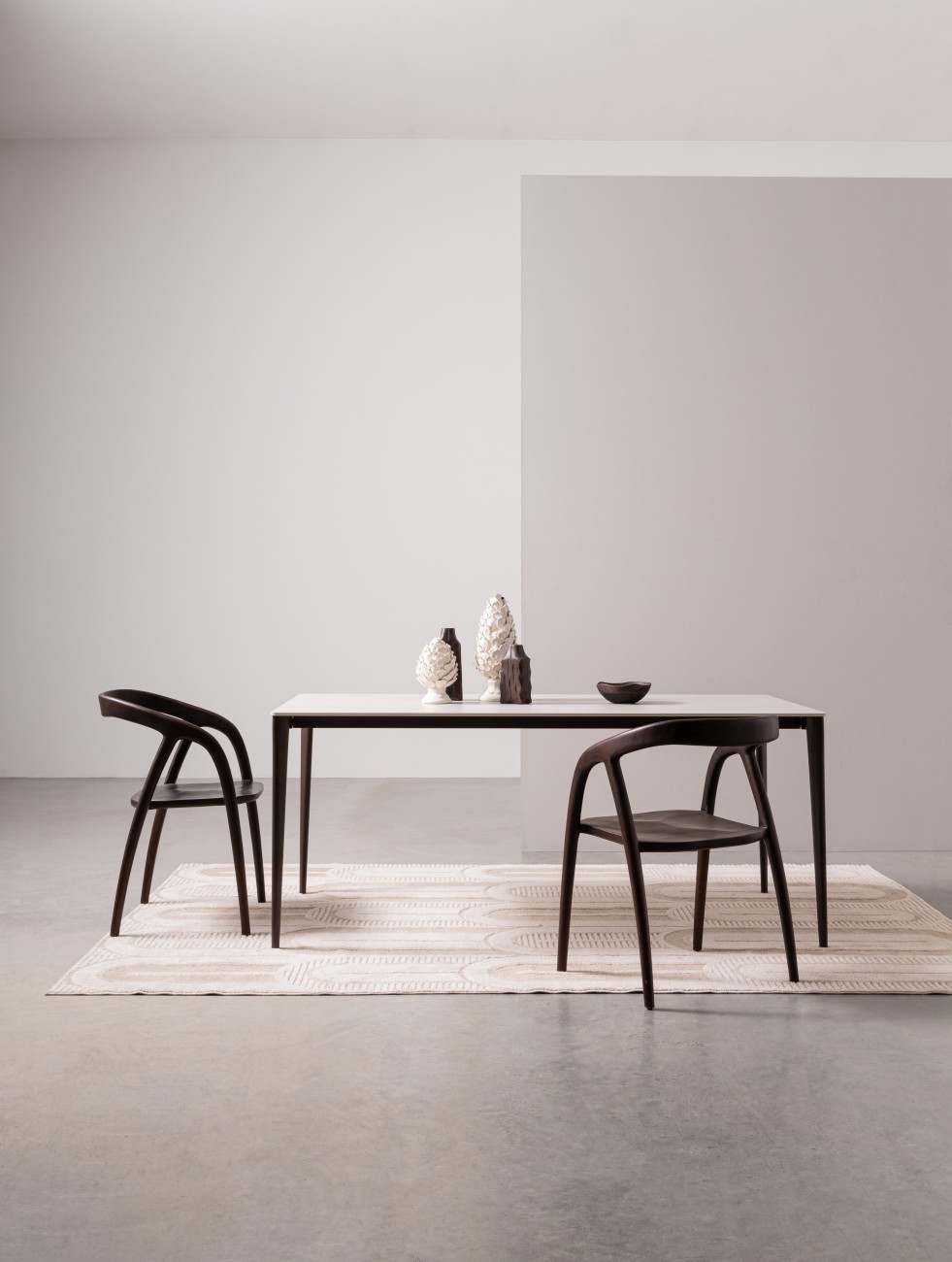 Esszimmerstuhl Dotty aus Teakholz, Dunkelbraun