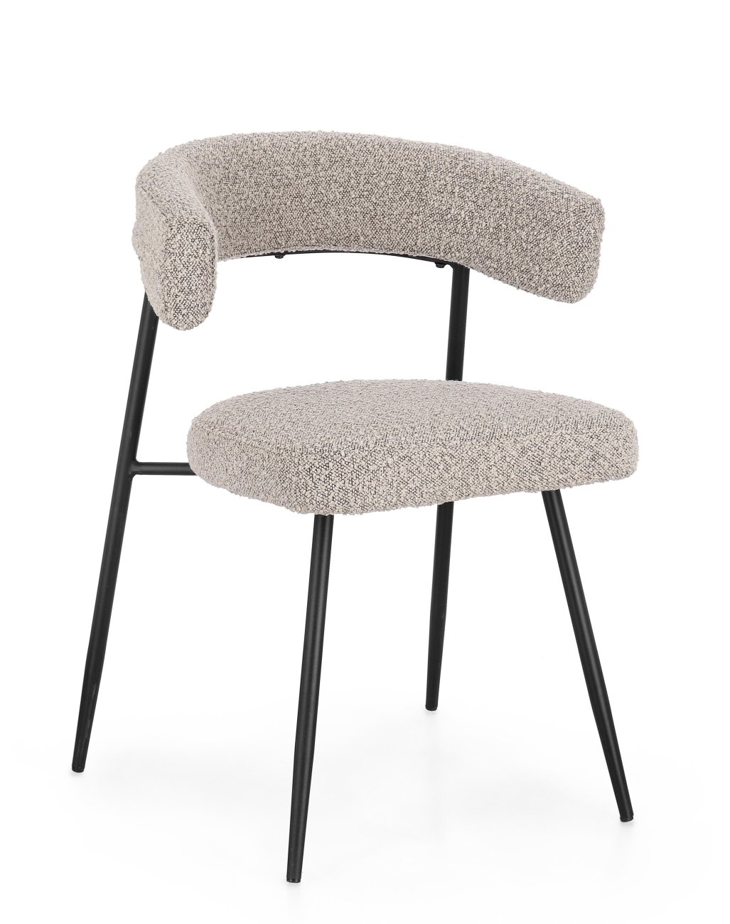 Esszimmerstuhl Amaia 4er-Set aus Boucle, Grau