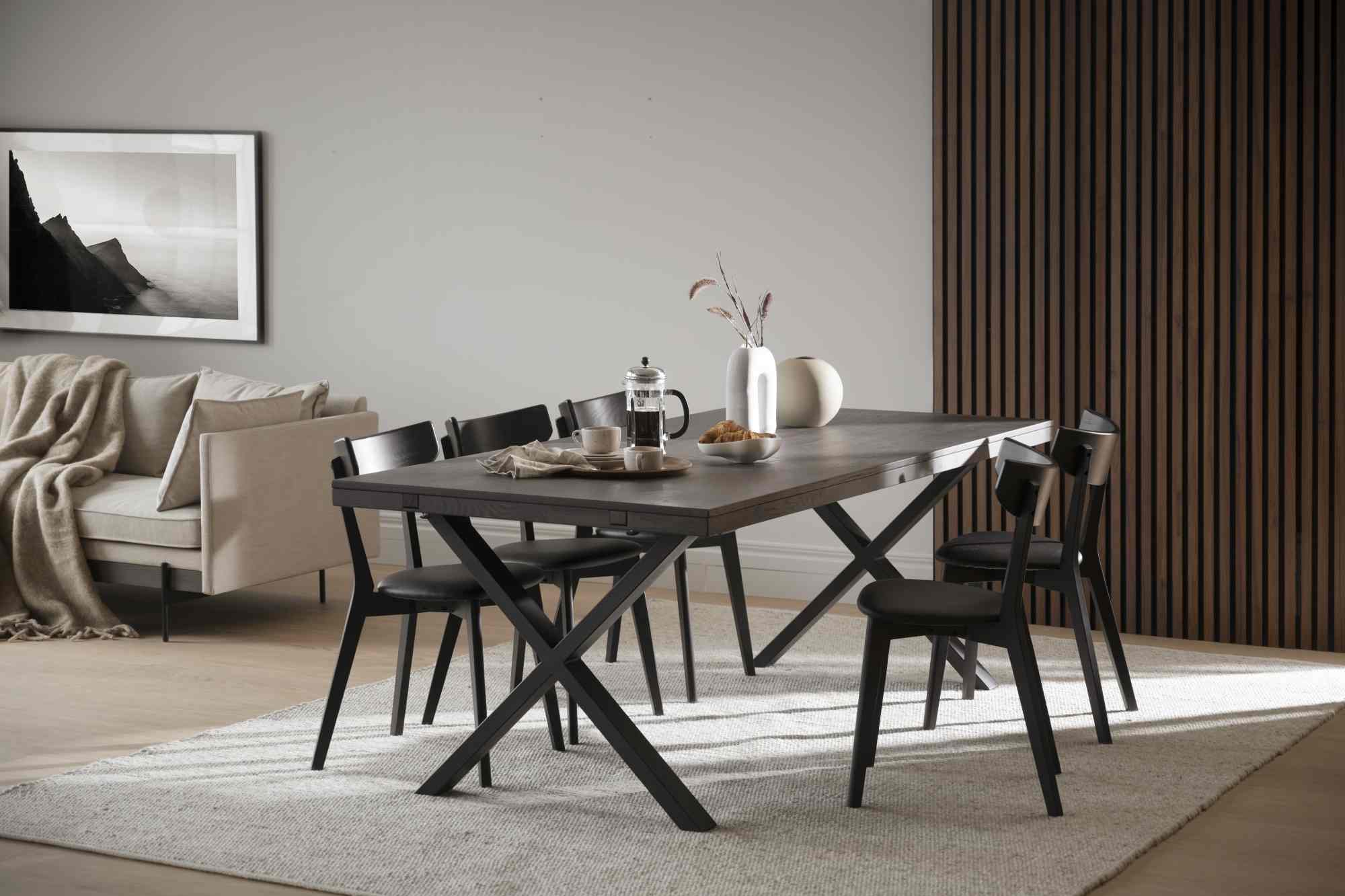 Esstisch Brooklyn, X-Gestell, 220cm, Braun – überzeugt mit zeitlosem Stil.